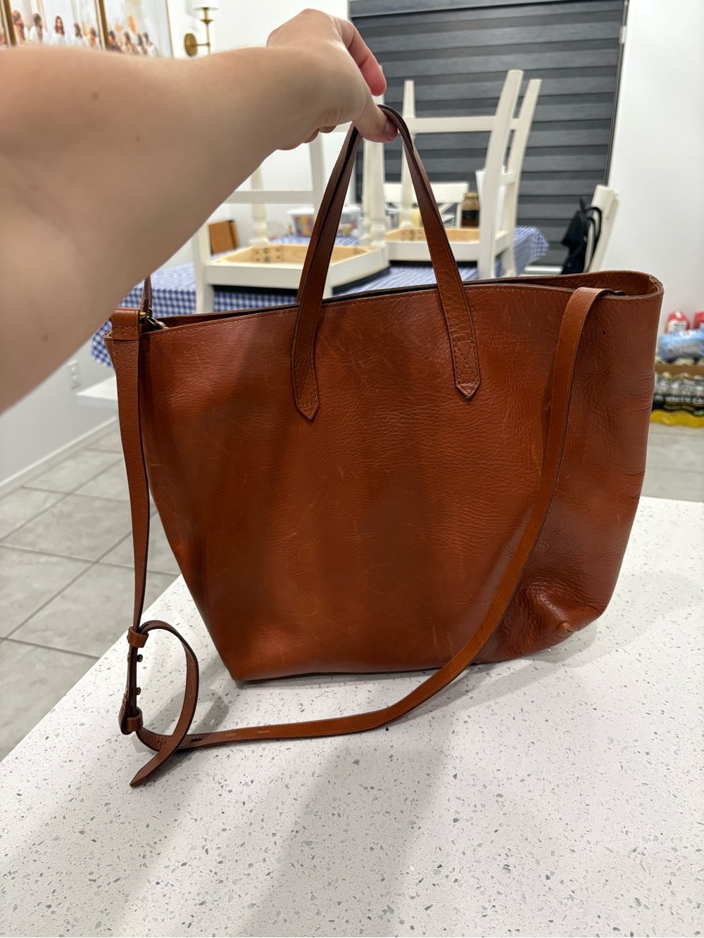 Madewell transport Leather Tote Bag in Brown - Classic Everyday
